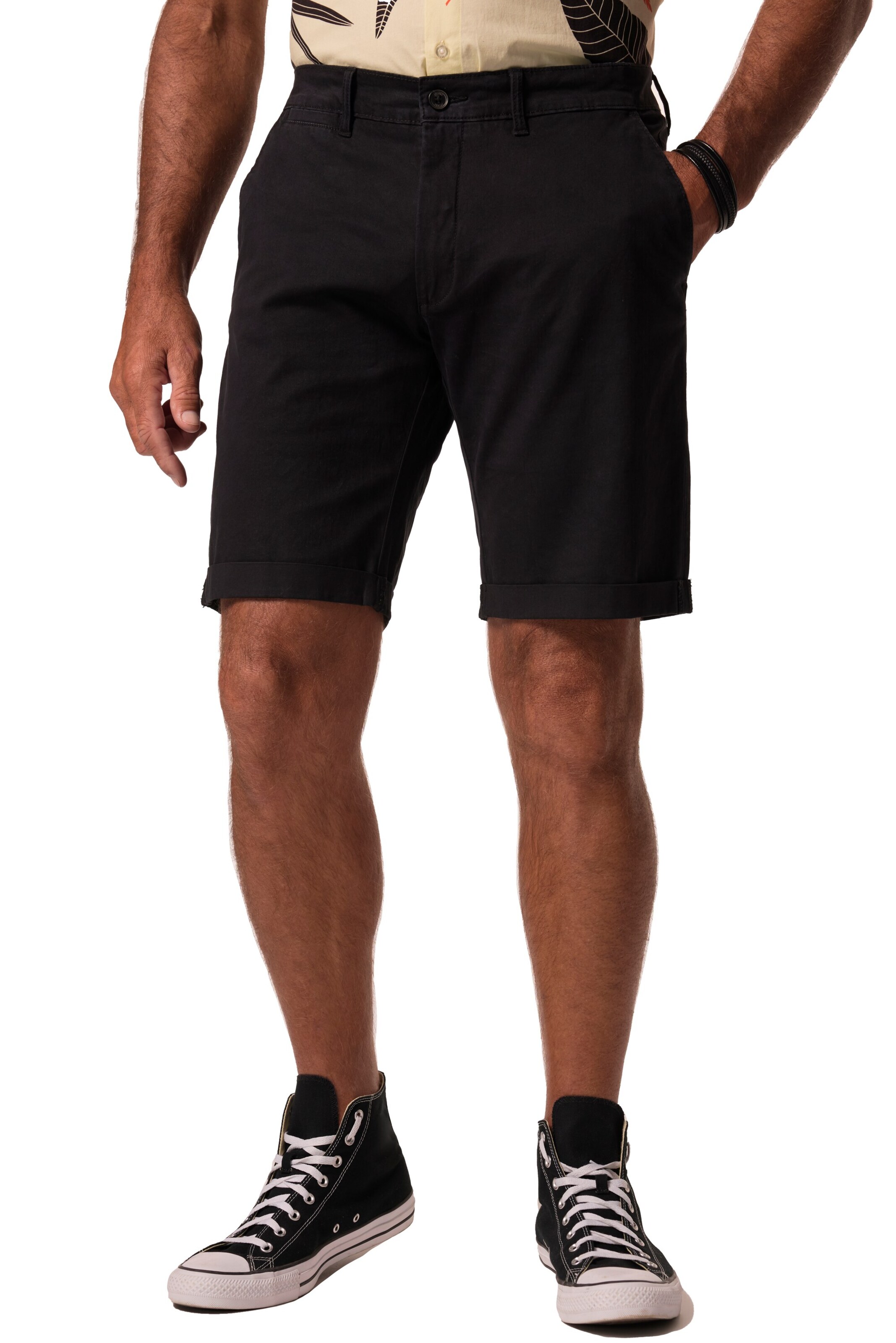 JP1880 Regular Broek 'Bermuda' in Zwart: voorkant