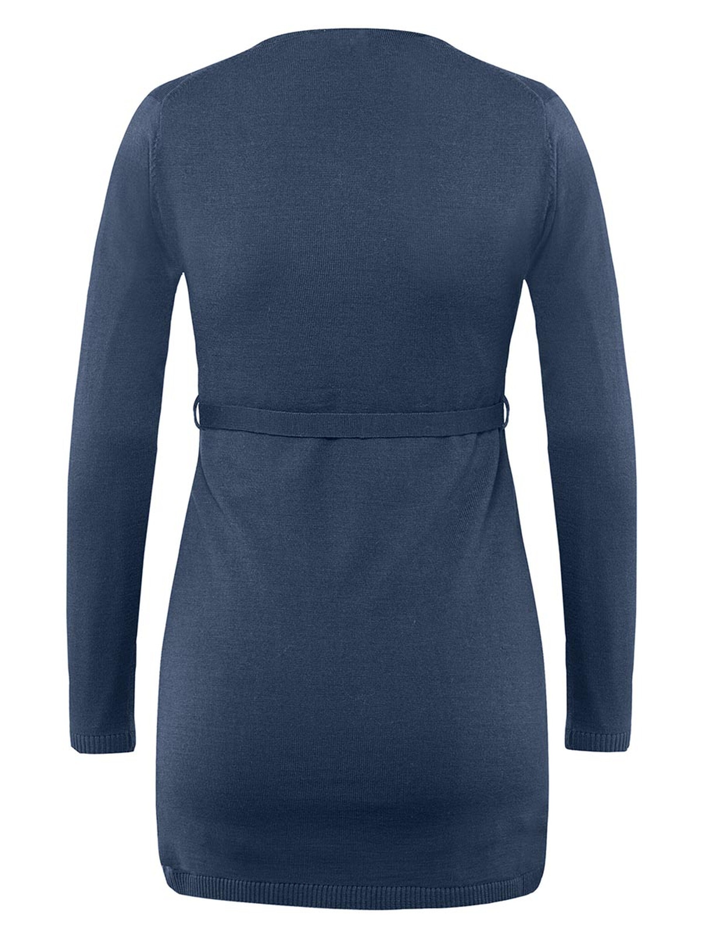 BELLYBUTTON Pullover 'Schwangerschaft Wollpullover geknöpft blau'‌‌‌ in Blau