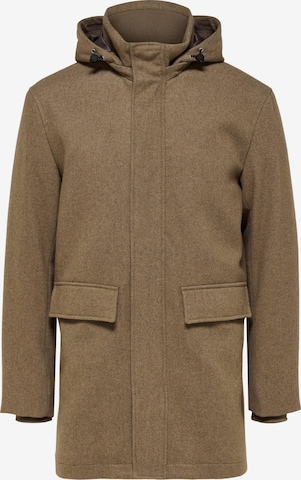 SELECTED HOMME Between-seasons coat 'VICTOR' in Brown: front