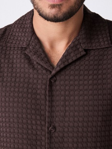Next Regular fit Button Up Shirt in Brown