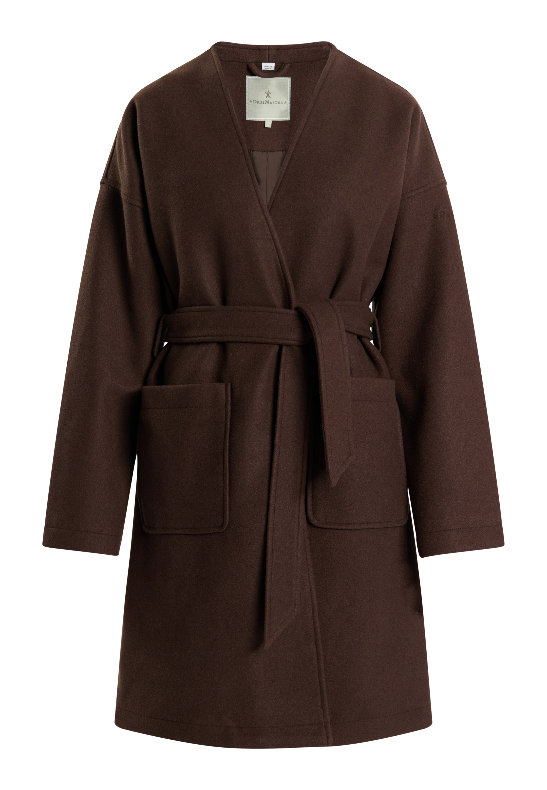 brūns DreiMaster Klassik Starpsezonu mētelis: no priekšpuses