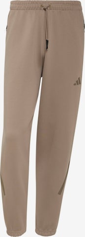ADIDAS SPORTSWEAR Tapered Urheiluhousut 'Z.N.E.' värissä ruskea: etupuoli