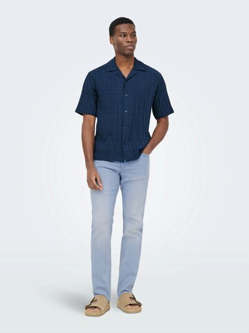 Only & Sons Regular Fit Hemd 'ONSCARTER' in Blau