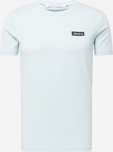 Tricou 'STACKED BOX' Calvin Klein Jeans pe albastru pastel / negru / alb, Vizualizare produs