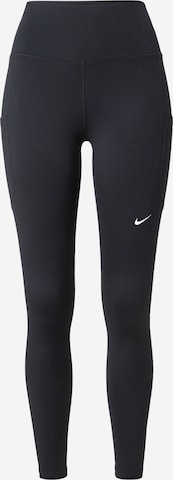 NIKE Skinny Workout Pants 'ONE' in Black: front