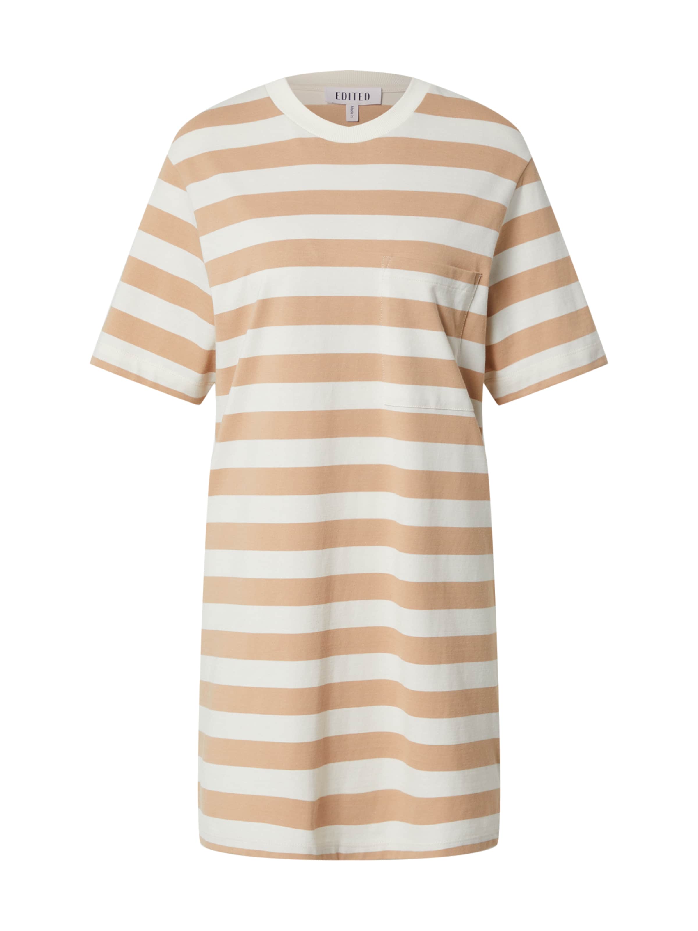 EDITED Šaty 'Anina' - pastelovo oranžová / biela, Produkt