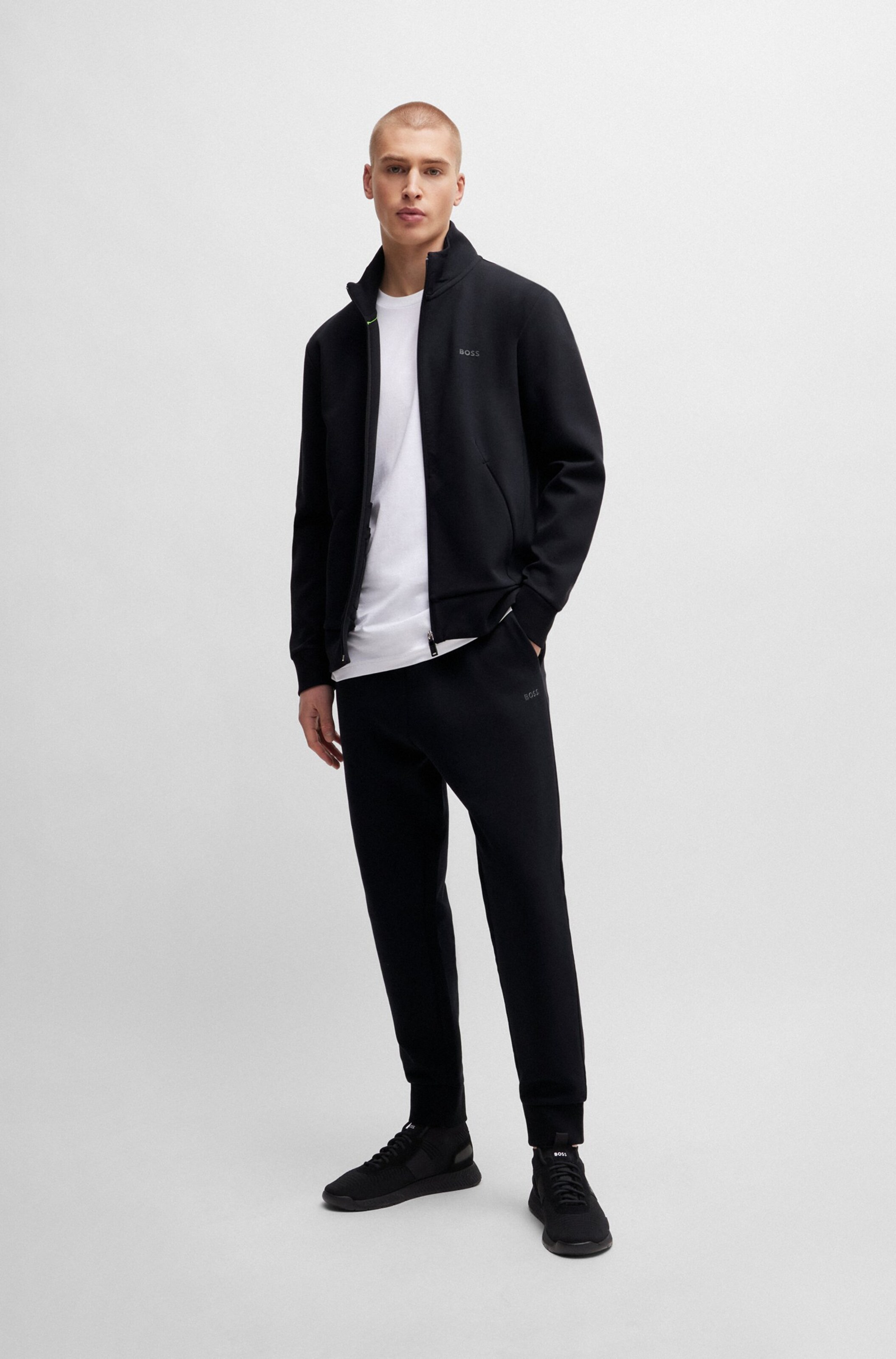 BOSS Zip-Up Hoodie 'Skaz' in Black | ABOUT YOU