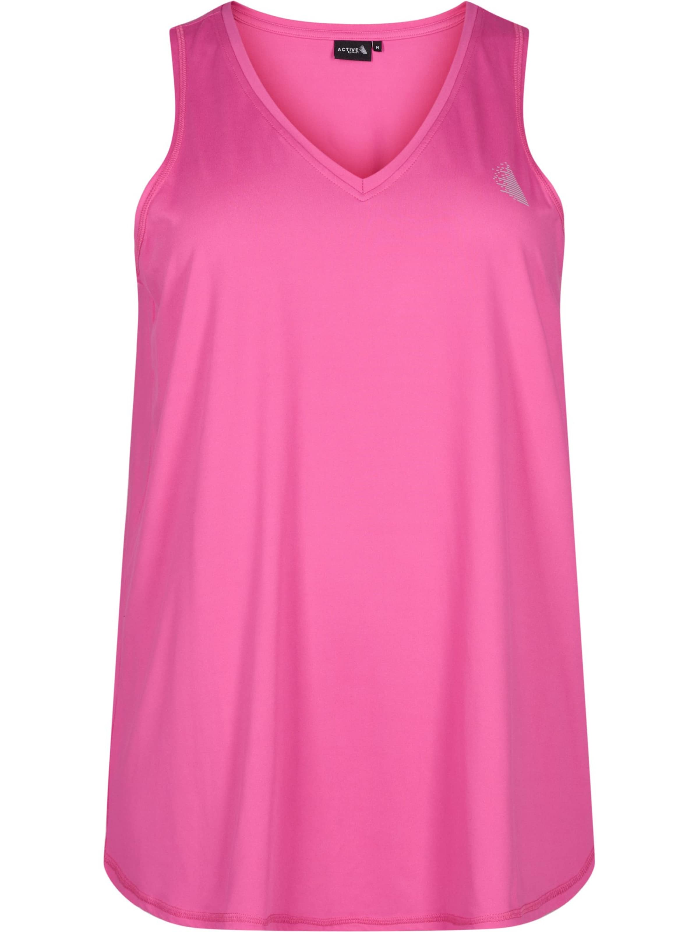 Active by Zizzi Спортивный топ 'ABASIC' в Ярко-розовый: спереди