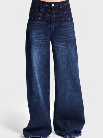 IT'S BASIC Wide leg Jeans 'Palazzo Mid Rise Jeans' in Blauw