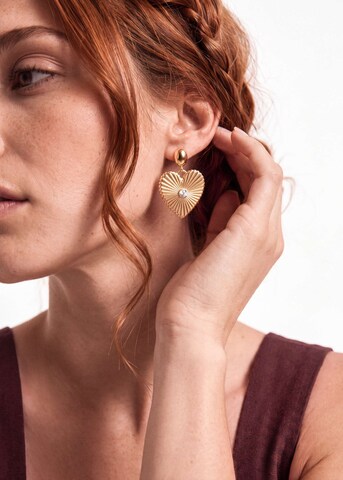 PURELEI Ohrringe 'Shining Heart' in Gold: Vorderseite
