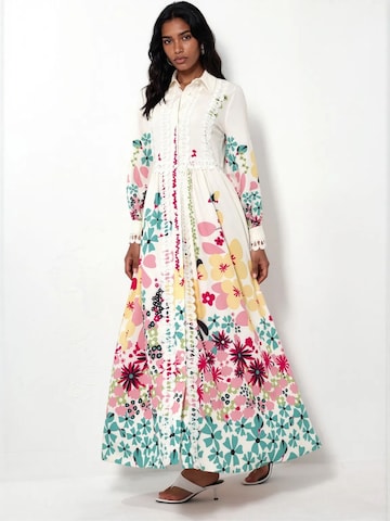 MSN Collection Shirt Dress in White: front