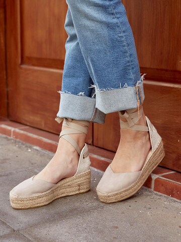 Sandales 'Alpargata Cuña 6 cm' Alhamas en gris : devant