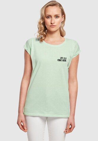 Maglietta 'Book Comic' di Merchcode in verde: frontale