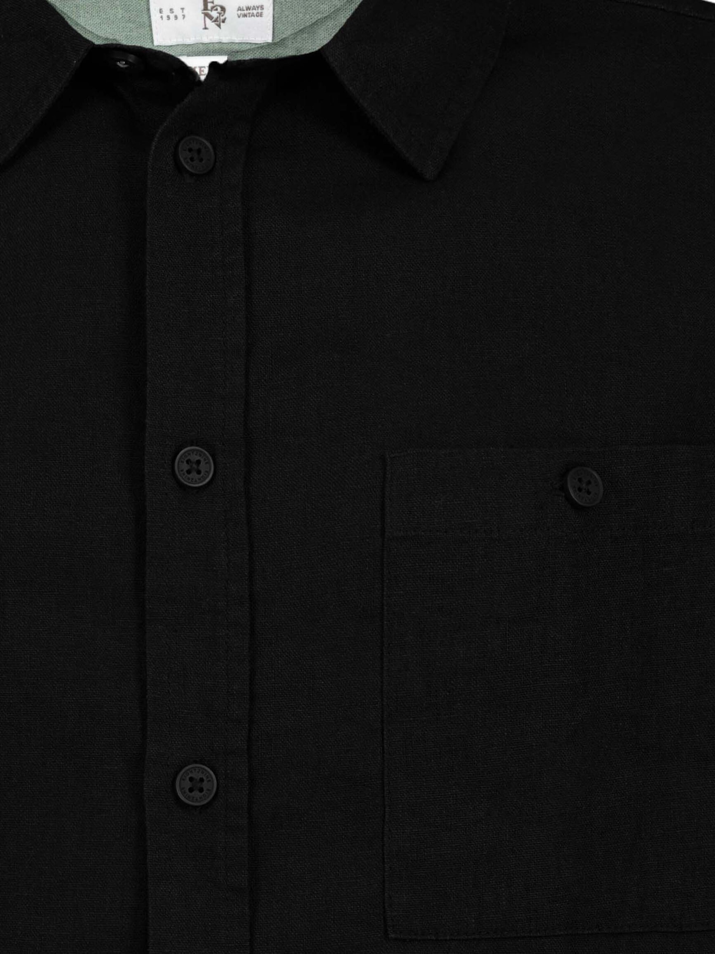 Eight2Nine Comfort fit Button Up Shirt in Black