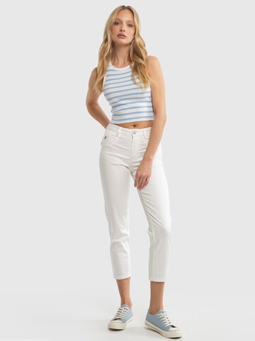 Coupe slim Pantalon chino ' LUCIA ' BIG STAR en blanc