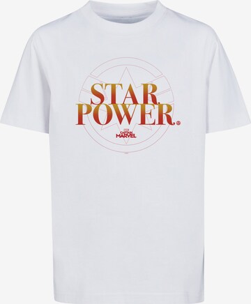 ABSOLUTE CULT Shirt 'Captain Marvel - Star Power' in White: front