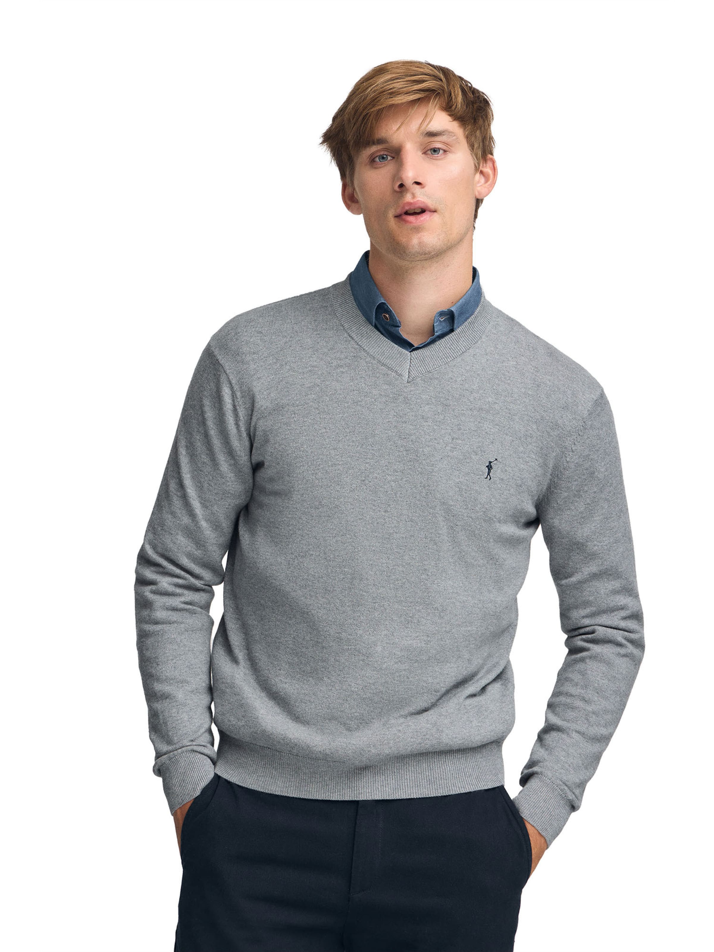 Polo Club Pullover in Grau: Vorderseite