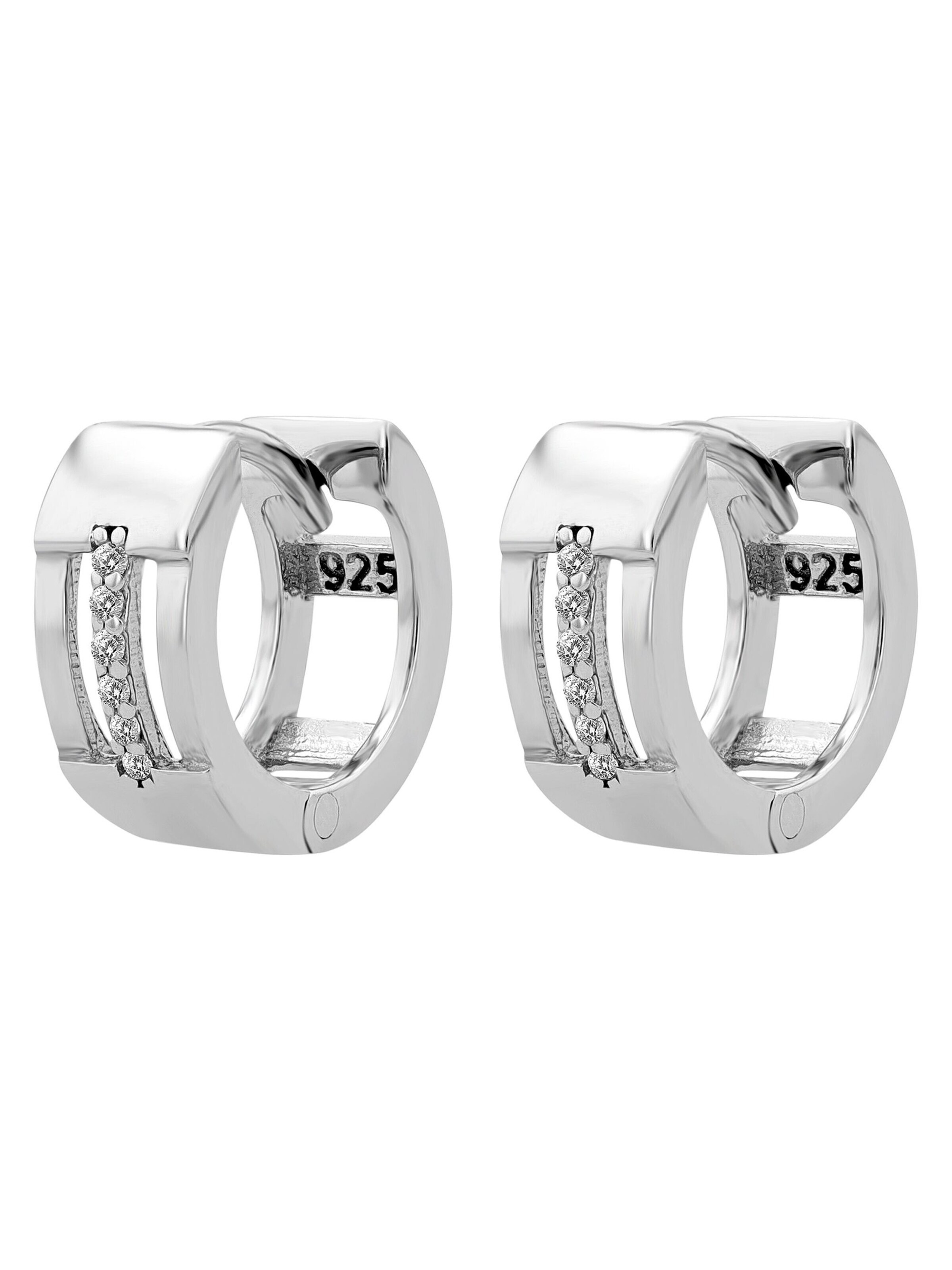 Akzent Earrings '"Peonia" aus 925 Sterlingsilber, rhodiniert, langlebig' in Silver