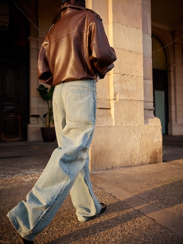 Wide Leg Jean Bershka en bleu