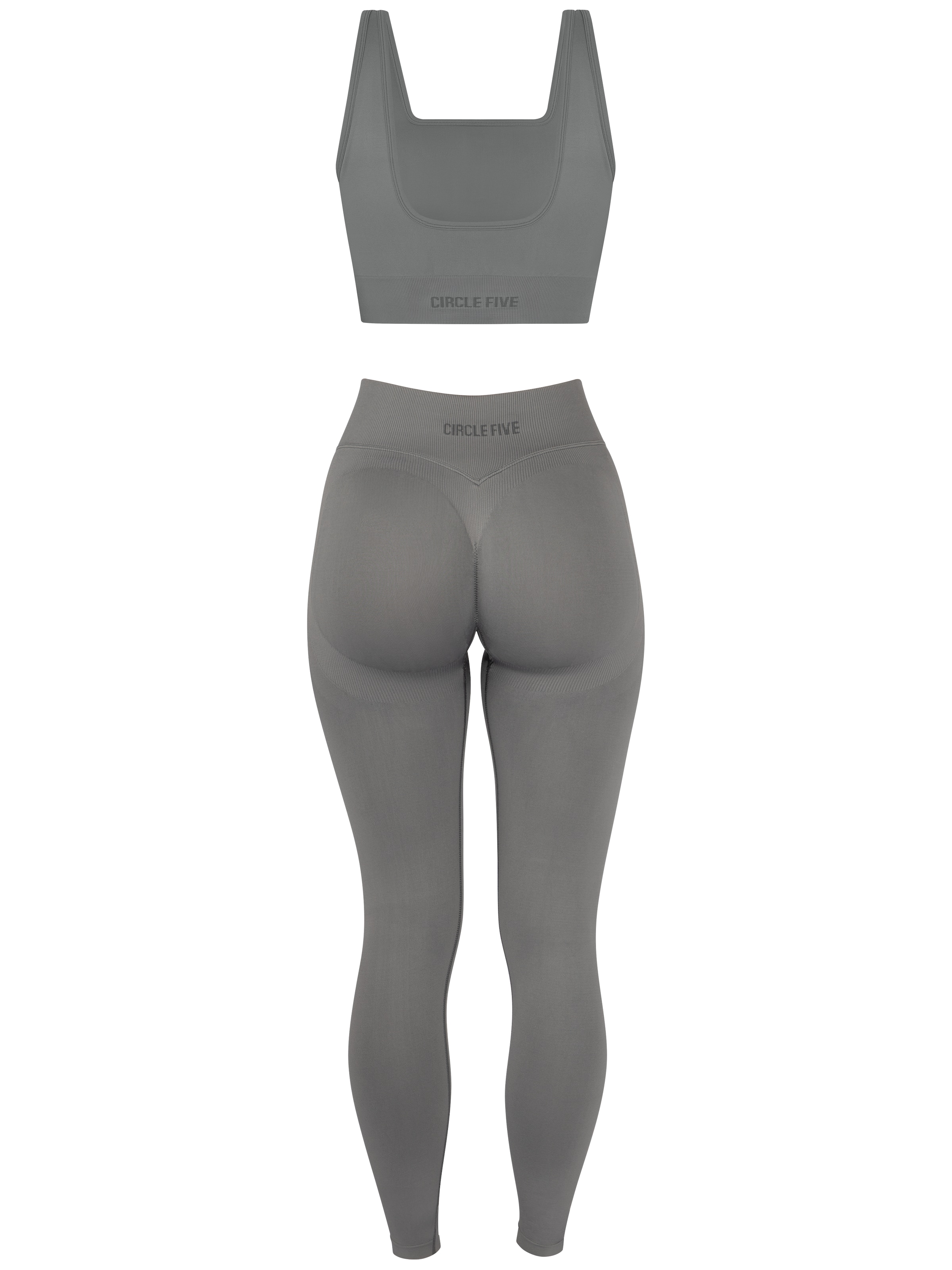 Circle Five Sportanzug 'Scrunch Shape Set (Push-Up Leggings und Medium Support Sport-BH)'‌‌‌‌‌‌‌‌‌ in Grau