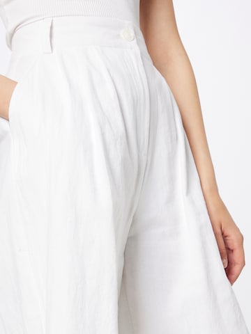 Nasty Gal Loose fit Pleat-Front Pants in White