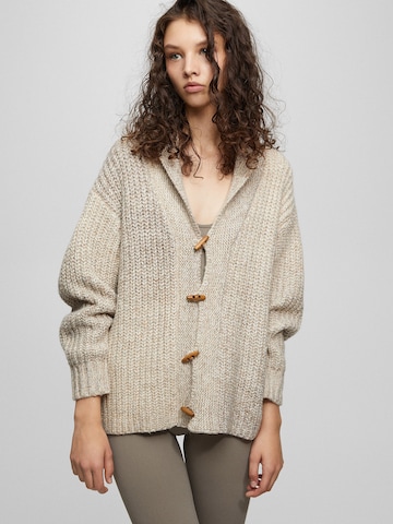 Pull&Bear Knit Cardigan in Brown