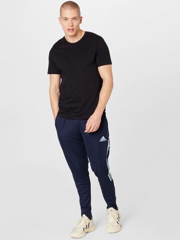 ADIDAS SPORTSWEAR Tapered Workout Pants 'Tiro' in Blue