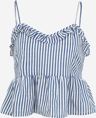 Pieces Petite Top 'AGGI' in himmelblau / weiß, Produktansicht