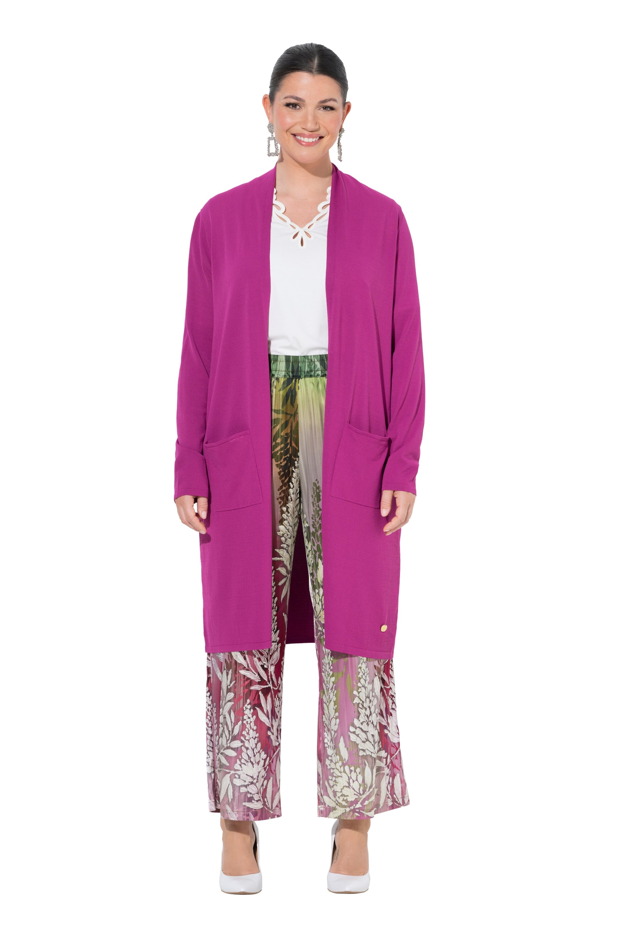 Ulla Popken Strickjacke in Lila: Vorderseite