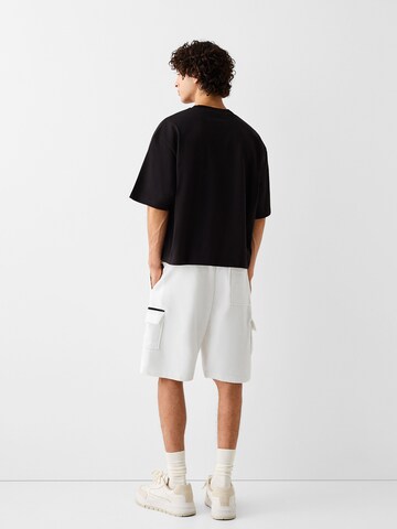 Bershka Loose fit Cargo Pants in White