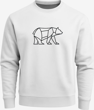 Neverless Sweatshirt 'Bär Lineart Polygon' in White: front