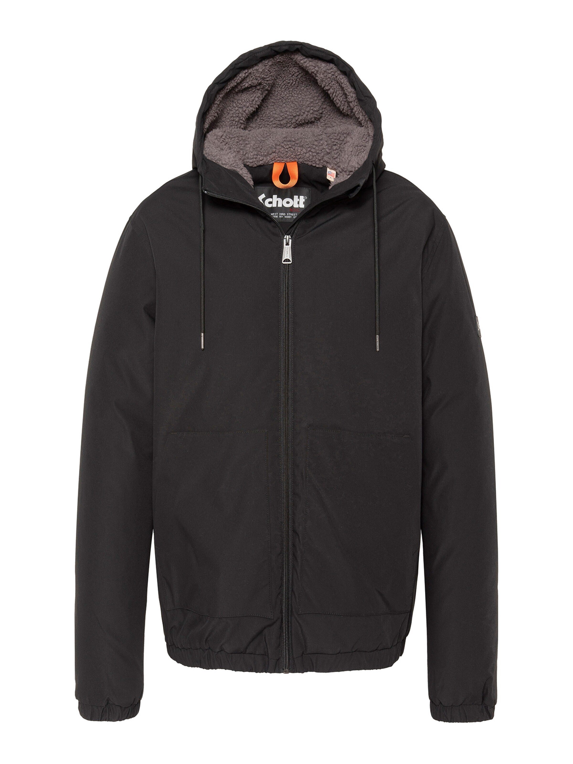Veste mi-saison Schott NYC en noir : devant