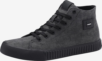 Ombre High-Top Sneakers in Black: front