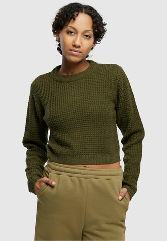 Urban Classics - Pullover 'Waffles' em verde: frente