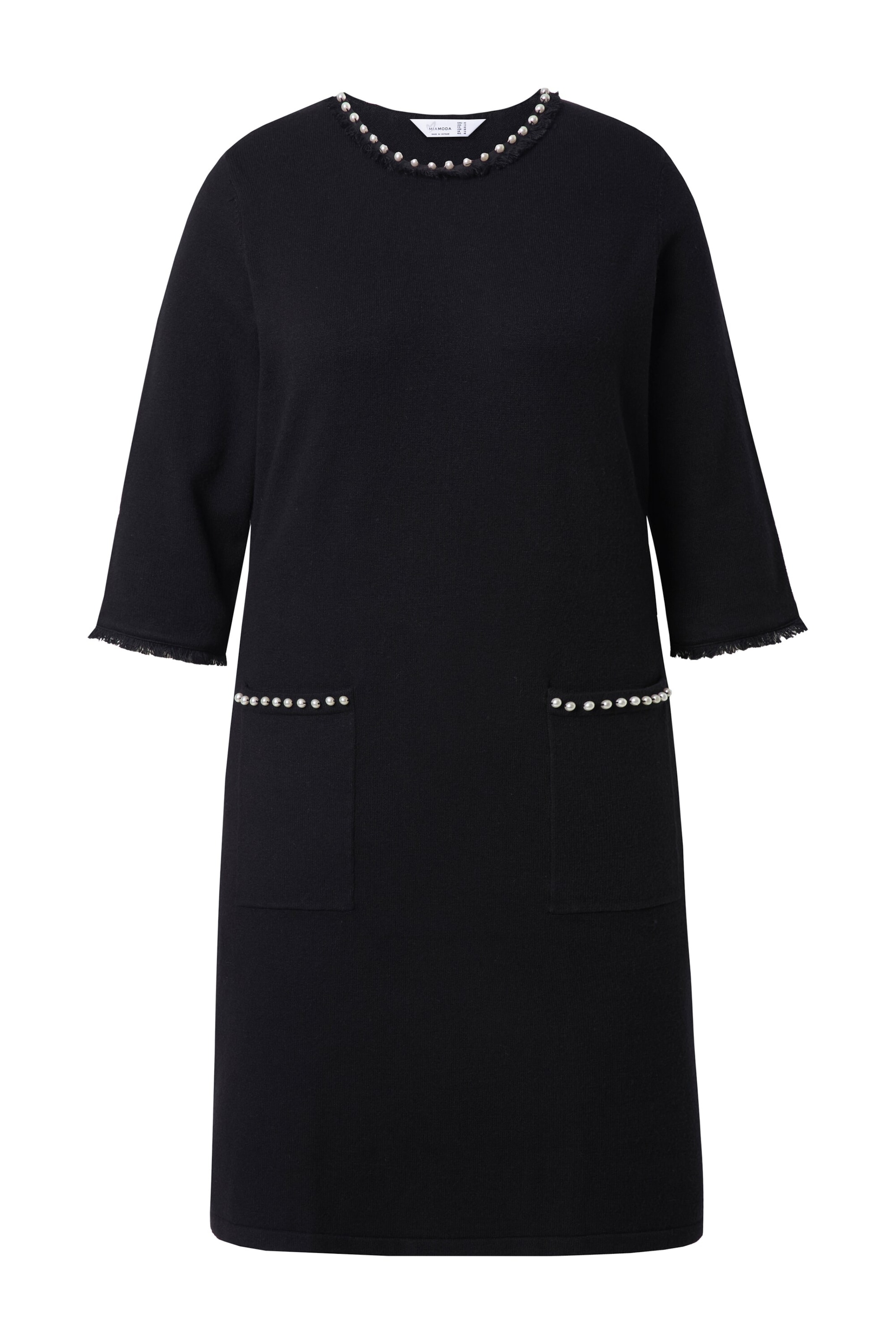 MIAMODA Gebreide jurk in Zwart: voorkant