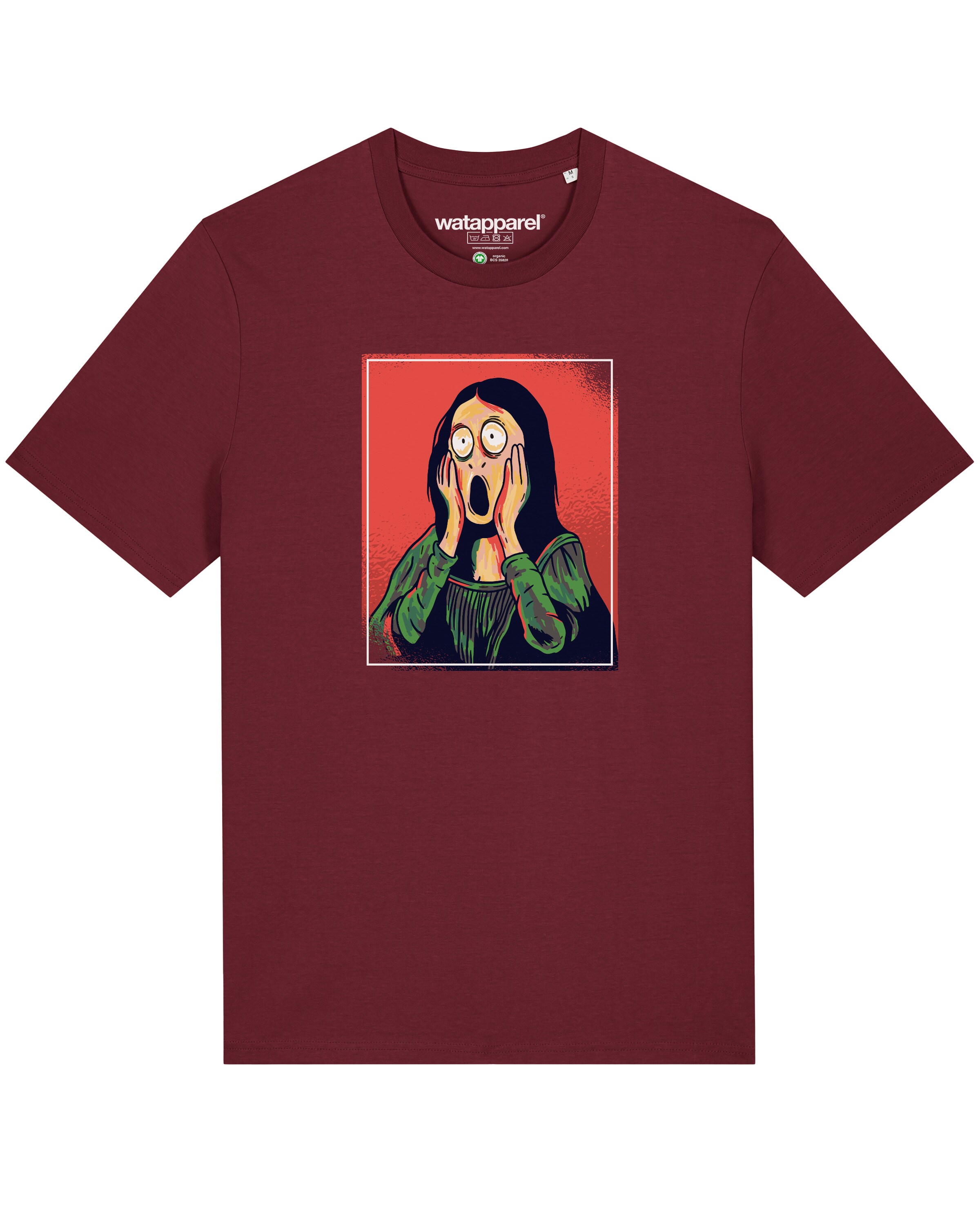 Watapparel T-Shirt 'Mona Lisa Scream' in Rot: Vorderseite