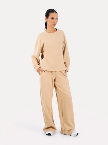 Smilodox Loosefit Broek in Beige: voorkant