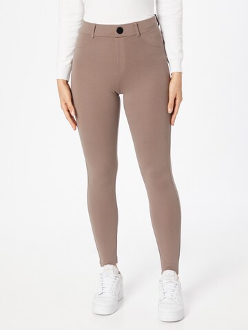 PIECES Skinny Trousers 'Karla' in Brown: front