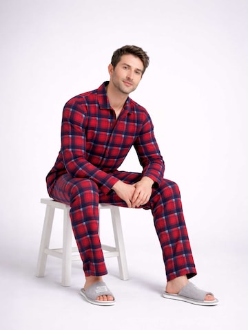 PANTONECLO Pyjama lang 'Pantoneclo Men’s Nightwear Set' in Rood