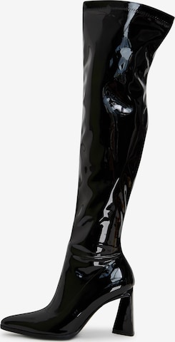 CESARE GASPARI Over the Knee Boots in Black: front