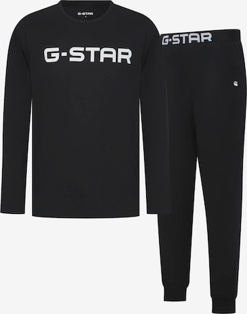 Pigiama lungo 'Stone' di G-STAR in nero: frontale