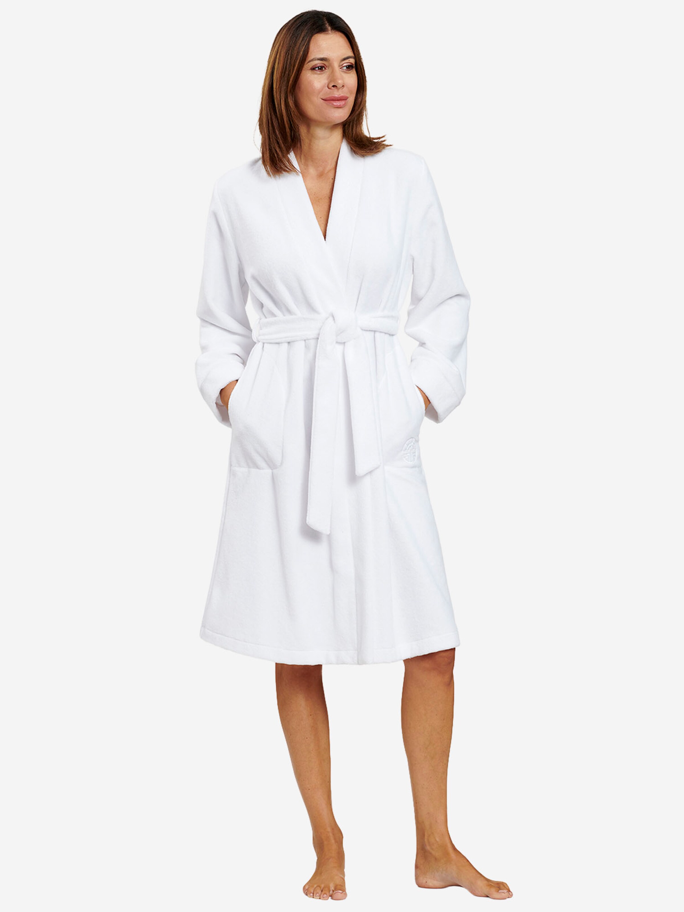 FÉRAUD PARIS Short Bathrobe ' Spa ' in White: front