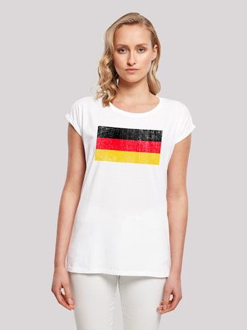 T-shirt 'Germany Deutschland Flagge distressed' F4NT4STIC en blanc : devant