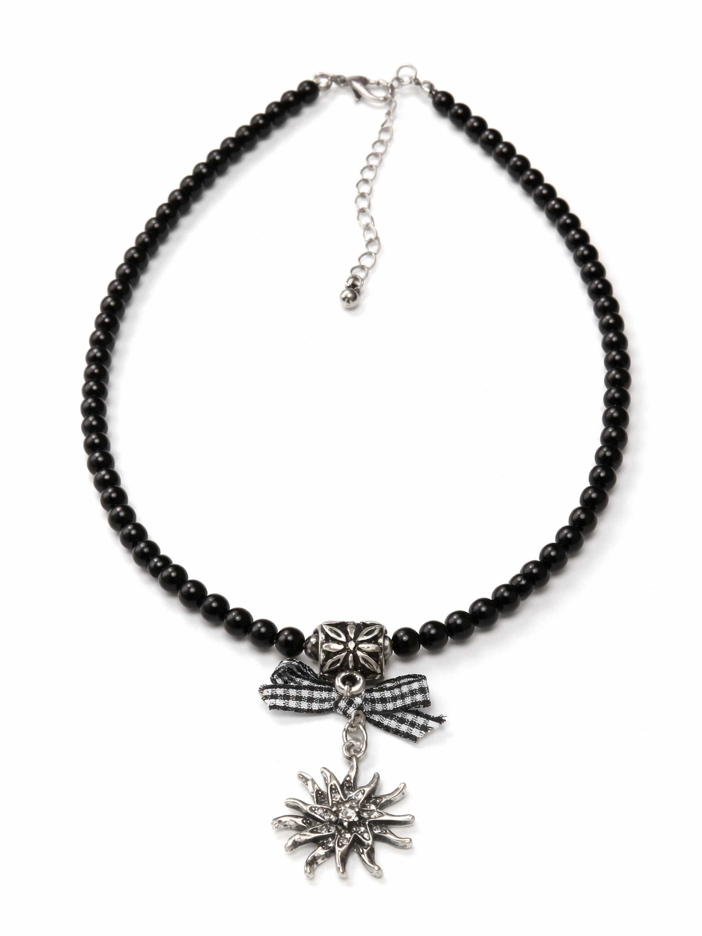 Allgäu Rebell Necklace 'Edelweiß' in Black: front