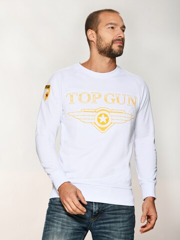 TOP GUN Sweatshirt in White: front