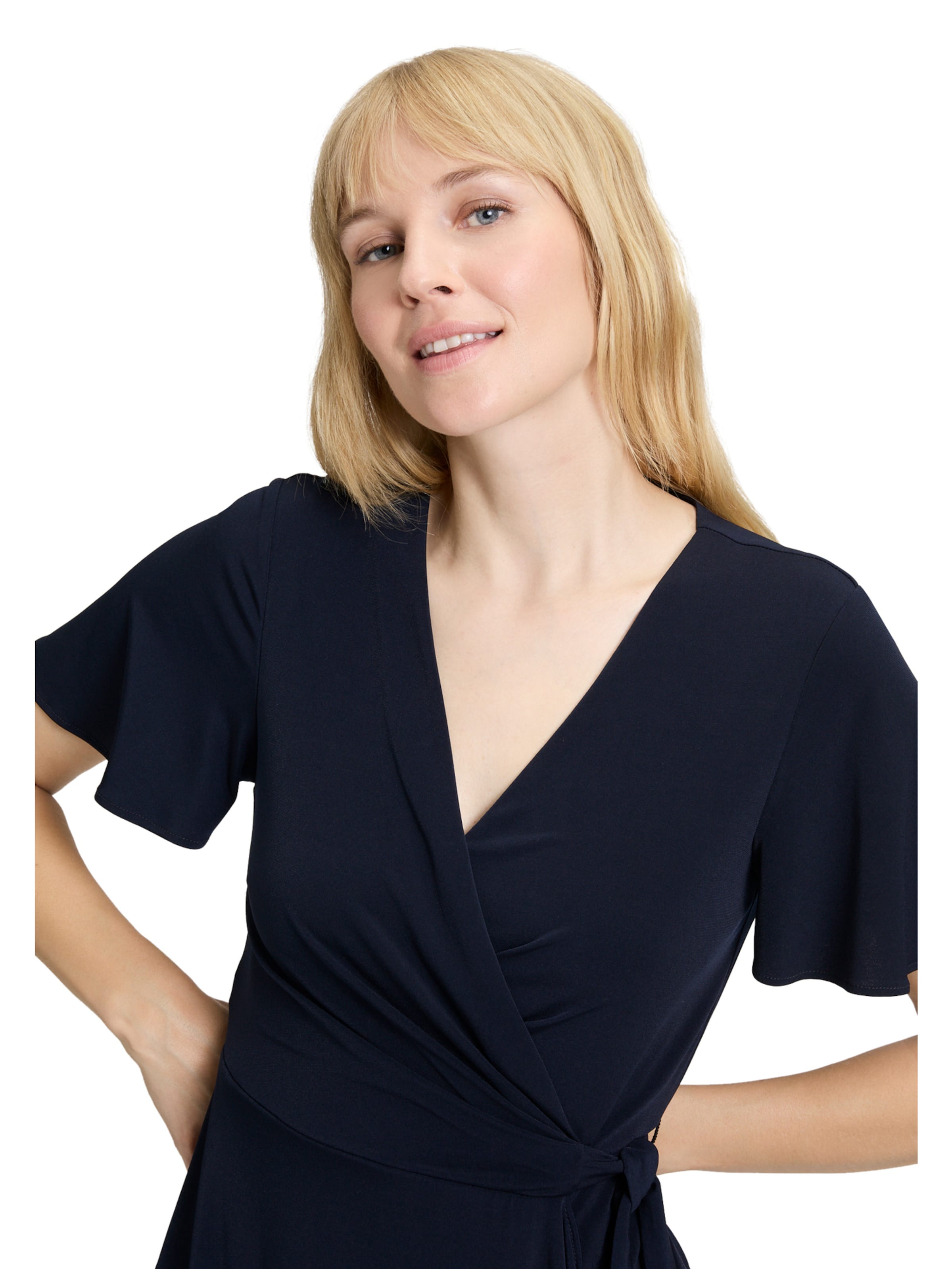 Vera Mont Jerseykleid kurzarm in Blau