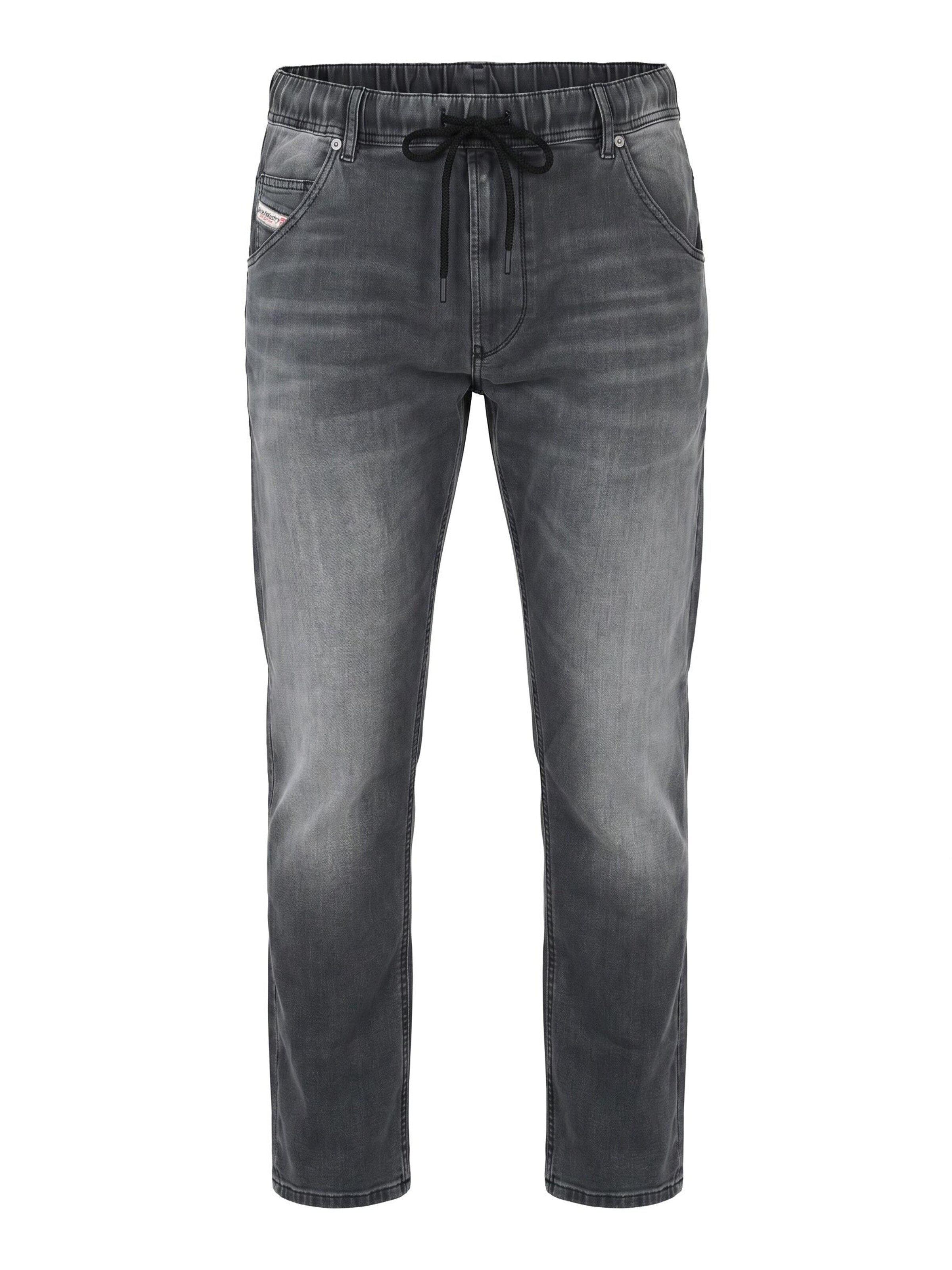 DIESEL Tapered Jeans '2030 D-KROOLEY JOGGJEANS Superstretch & Supersoft' in Grey: front