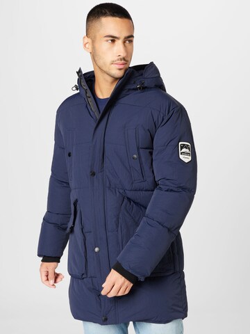 INDICODE JEANS Winterparka 'Gazelle' in Blauw: voorkant