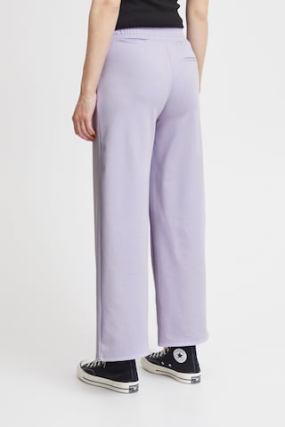 ICHI Wide leg Pleat-Front Pants 'Kate' in Purple