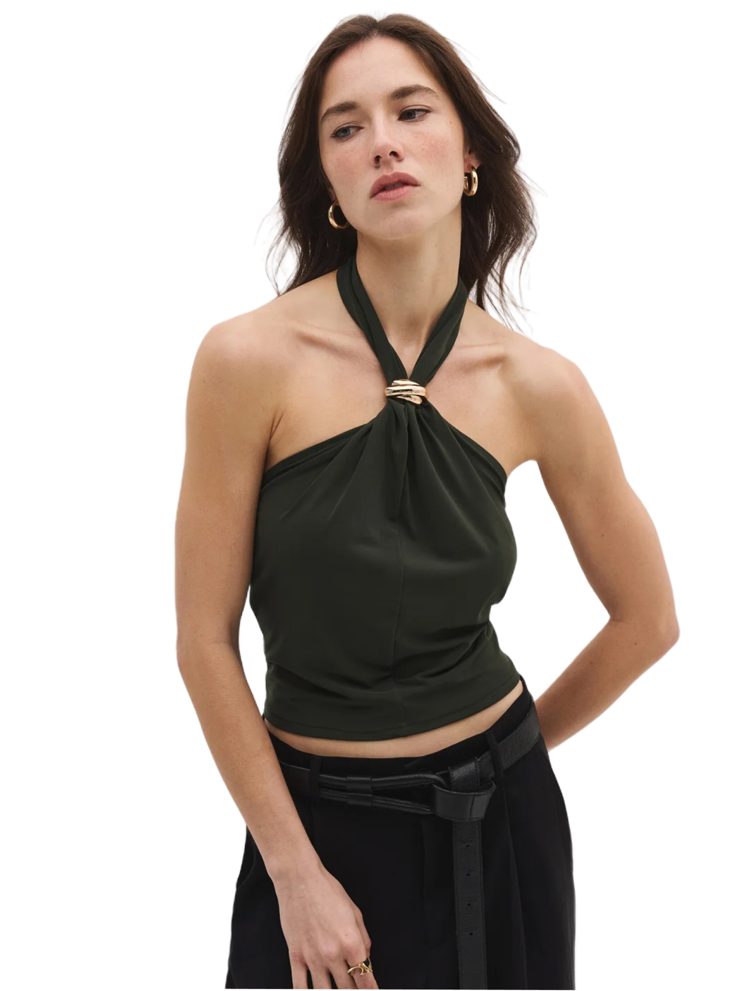 No Matter What Top in Grün: Vorderseite